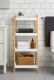 Raft din bambus cu 4 rafturi, alb, 85 x 39 x 29 cm
