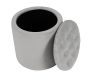 Taburet rotund din catifea gri 40x40 cm, design modern