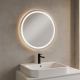 Oglindă LED rotundă 70 cm, aluminiu, lumină reglabilă, touch