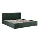 Pat tapițat verde închis 190x214 cm, catifea, design modern