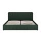Pat tapițat verde închis 190x214 cm, catifea, design modern