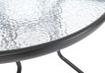 Masă de grădină ZWMT Ø 80 cm metal cu blat din sticlă