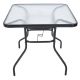 Masă de grădină ZWMT, 80 x 80 cm, metal cu blat din sticlă