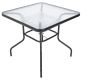 Masă de grădină ZWMT, 80 x 80 cm, metal cu blat din sticlă