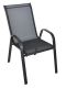 Scaun de grădină SOFIE, metalic, cu textil negru.
