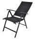 Scaun exterior pliabil din aluminiu, spătar reglabil, negru