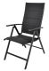 Scaun exterior pliabil din aluminiu, spătar reglabil, negru