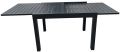 Masă extensibilă din aluminiu negru pentru exterior și hol