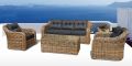 Set mobilier de grădină din ratan sintetic, 4 piese, antrac.