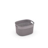 Coș de plastic FILO S, gri-maroniu