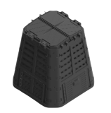 Composter de plastic pentru grădină, negru, 480 l