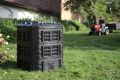 Composter din plastic pentru grădină, 600 l, negru