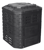 Composter din plastic pentru grădină, 860 l, negru