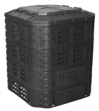 Composter din plastic pentru grădină, 1120 l, negru