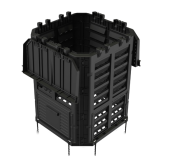 Composter din plastic pentru grădină, negru, 300 l
