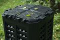 Composter din plastic pentru grădină, negru, 300 l
