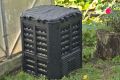 Composter din plastic pentru grădină, negru, 300 l