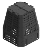 Composter din plastic pentru grădină, negru, 740 l